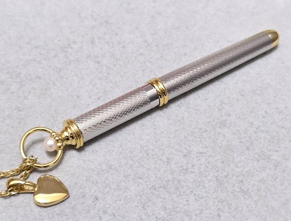 MIKIMOTO pearl ballpoint pen necklace about 61 cm length with elegant pearl decorations