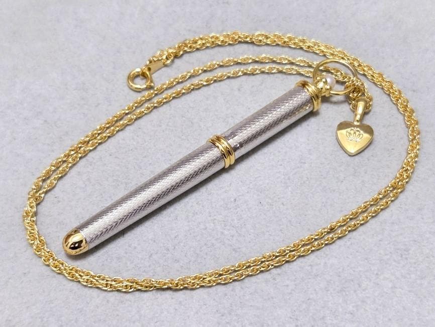 MIKIMOTO pearl ballpoint pen necklace about 61 cm length with elegant pearl decorations