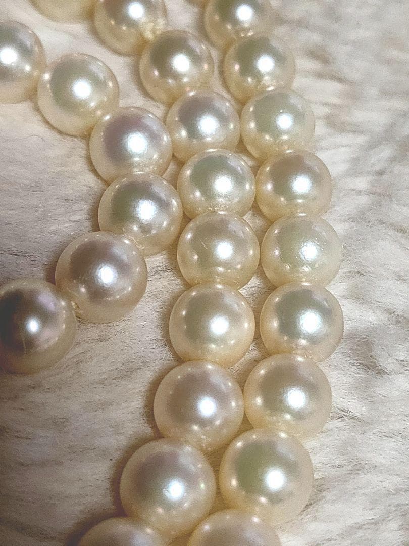 Aqoya pearl necklace featuring white pearls and silver SV925 chain, 45 cm long, pearls sized 5.9 to 6.3 mm