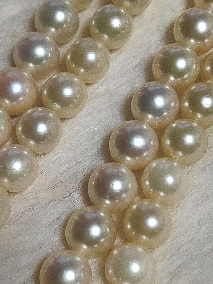 Aqoya pearl necklace featuring white pearls and silver SV925 chain, 45 cm long, pearls sized 5.9 to 6.3 mm