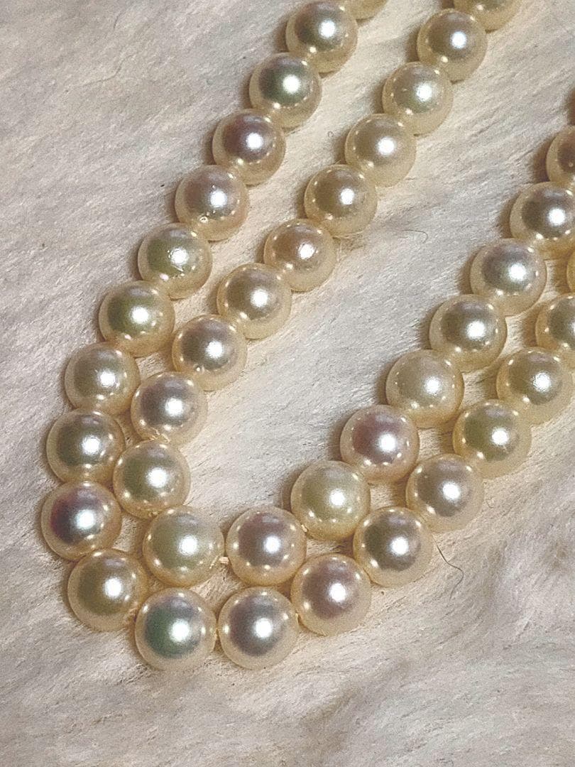 Aqoya pearl necklace featuring white pearls and silver SV925 chain, 45 cm long, pearls sized 5.9 to 6.3 mm
