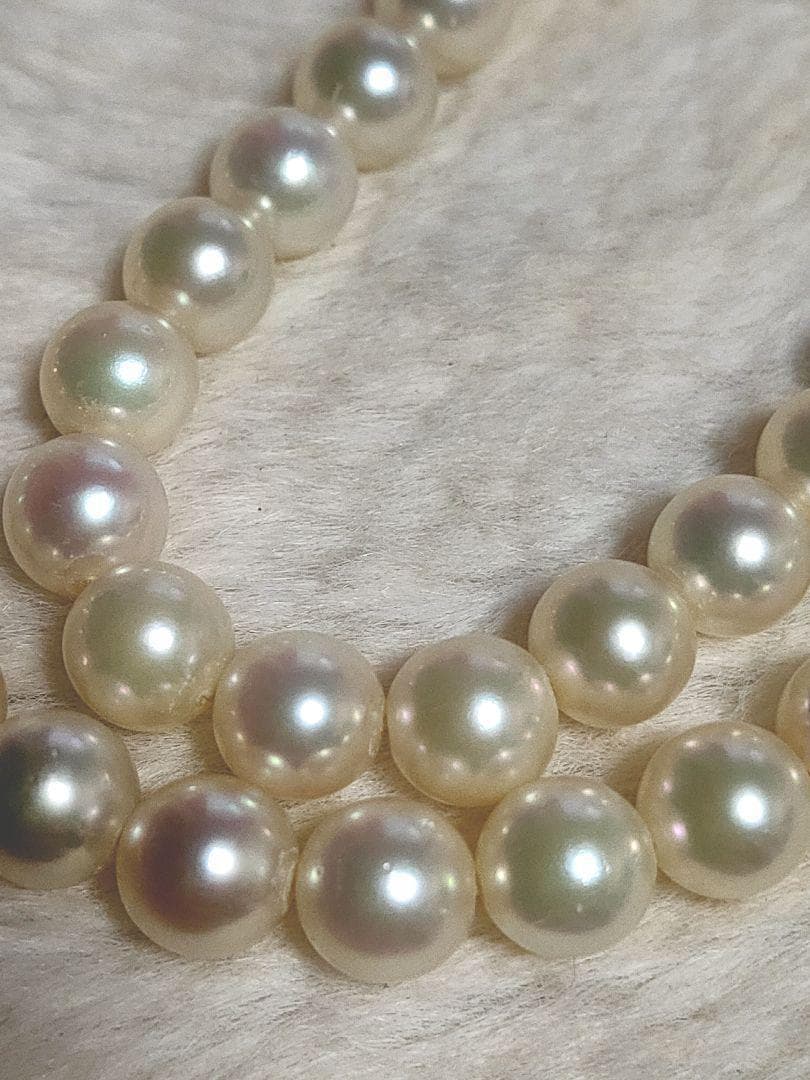 Aqoya pearl necklace featuring white pearls and silver SV925 chain, 45 cm long, pearls sized 5.9 to 6.3 mm