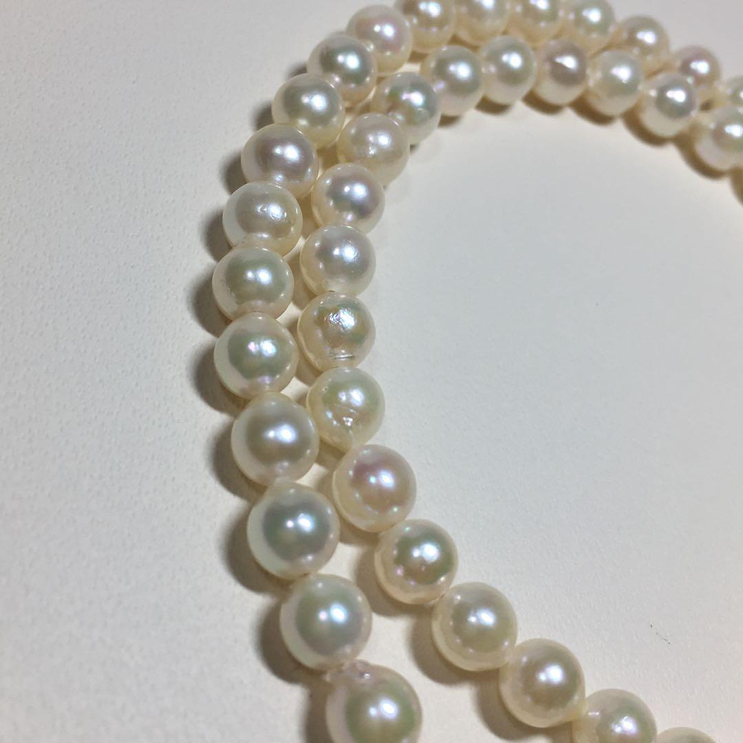 AN94 K18 yellow Akoya pearl baby pearl choker necklace with 5-5.5mm pearls and 18 karat gold chain