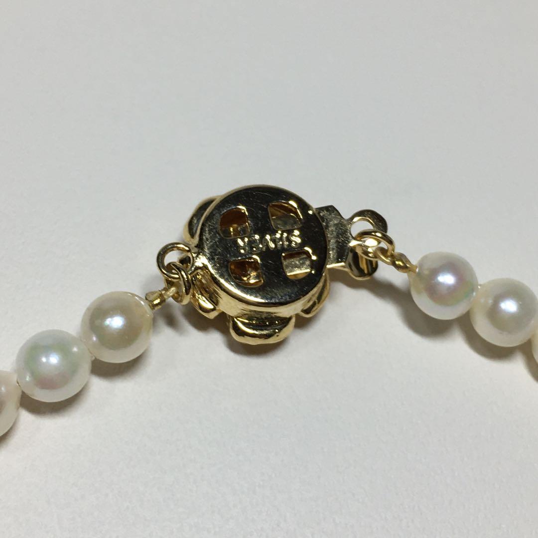AN94 K18 yellow Akoya pearl baby pearl choker necklace with 5-5.5mm pearls and 18 karat gold chain
