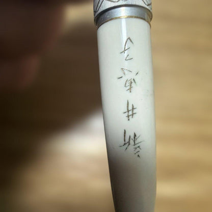 Pilot ELITE Stirling Fountain Pen 22k in silver color with stripe pattern on the barrel