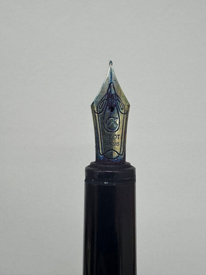 Close-up of PILOT Fountain Pen featuring a 14K gold nib on a white background