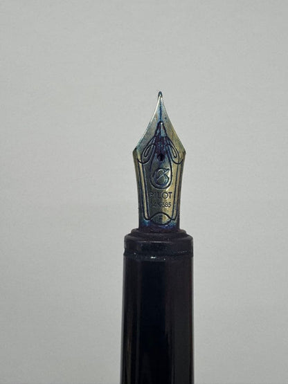 Close-up of PILOT Fountain Pen featuring a 14K gold nib on a white background