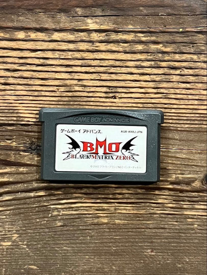 Black Matrix Zero BMO cartridge for Game Boy Advance with instruction manual and protective case