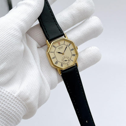 SEIKO Vintage QZ Roman Small Second Quartz Men's Watch — Japanese