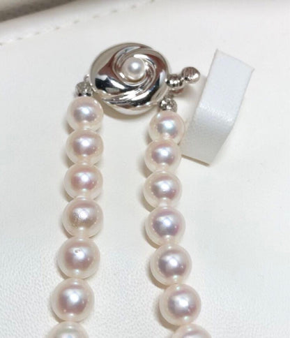 Citizen Akoya pearl necklace with white round pearls sized 6.5-7mm on a 38cm strand