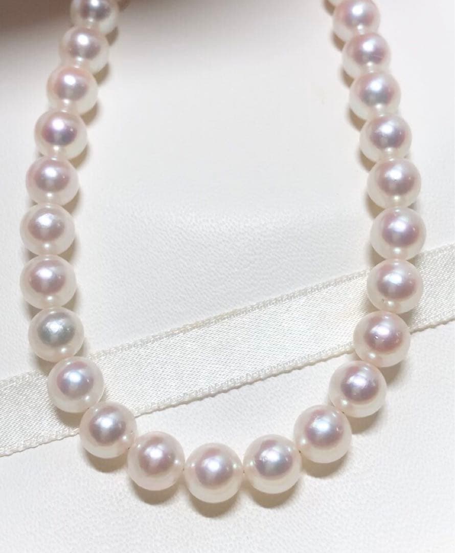 Citizen Akoya pearl necklace with white round pearls sized 6.5-7mm on a 38cm strand