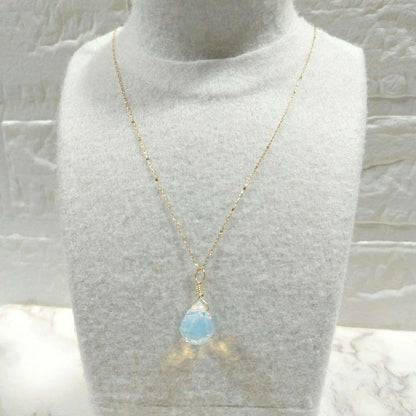 18 karat gold long necklace 80cm with small K14gf pendant 1.5cm by 1.3cm
