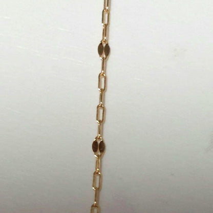 18 karat gold long necklace 80cm with small K14gf pendant 1.5cm by 1.3cm