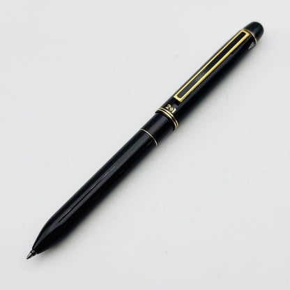 Black and gold Pilot 2+1 multi-function pen with 2-color ballpoint and 0.5mm mechanical pencil with case