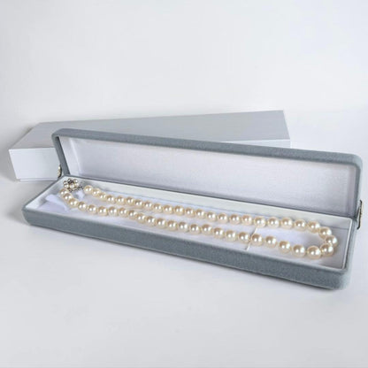 Takasaki K14 Akoya pearl necklace featuring 8mm pearls and sapphire flower pendant