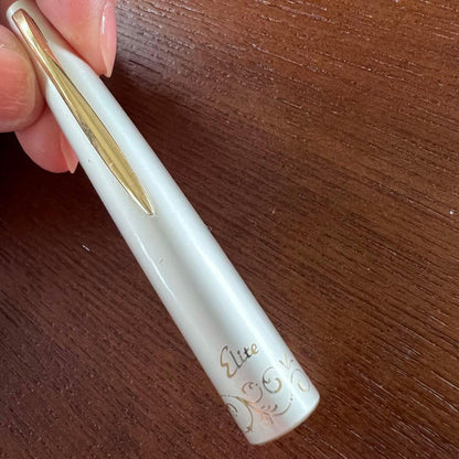 PILOT Elite Fountain Pen with 18K gold tip in pink silver color, short size designed for ladies