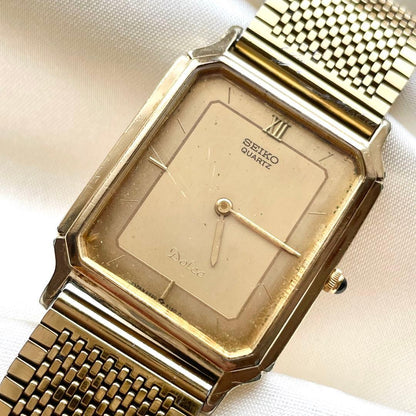 SEIKO Dolce Rectangular 9520 Quartz Men's Watch — Japanese