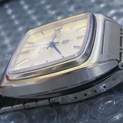 SEIKO QZ 1974 Cushion Frosted Quartz Men's Watch — Japanese