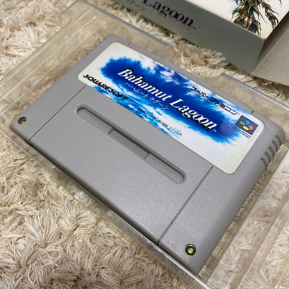 Bahamut Lagoon Super Famicom game cartridge with original box, used condition