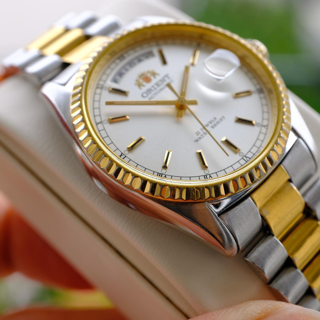 ORIENT President Day-Date Gold Automatic Men's Watch — Japanese