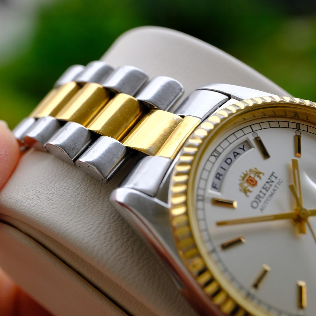 ORIENT President Day-Date Gold Automatic Men's Watch — Japanese
