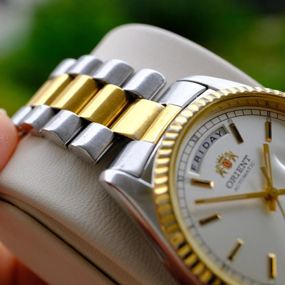 ORIENT President Day-Date Gold Automatic Men's Watch — Japanese