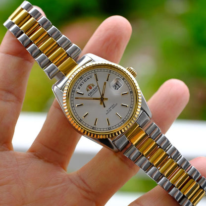 ORIENT President Day-Date Gold Automatic Men's Watch — Japanese