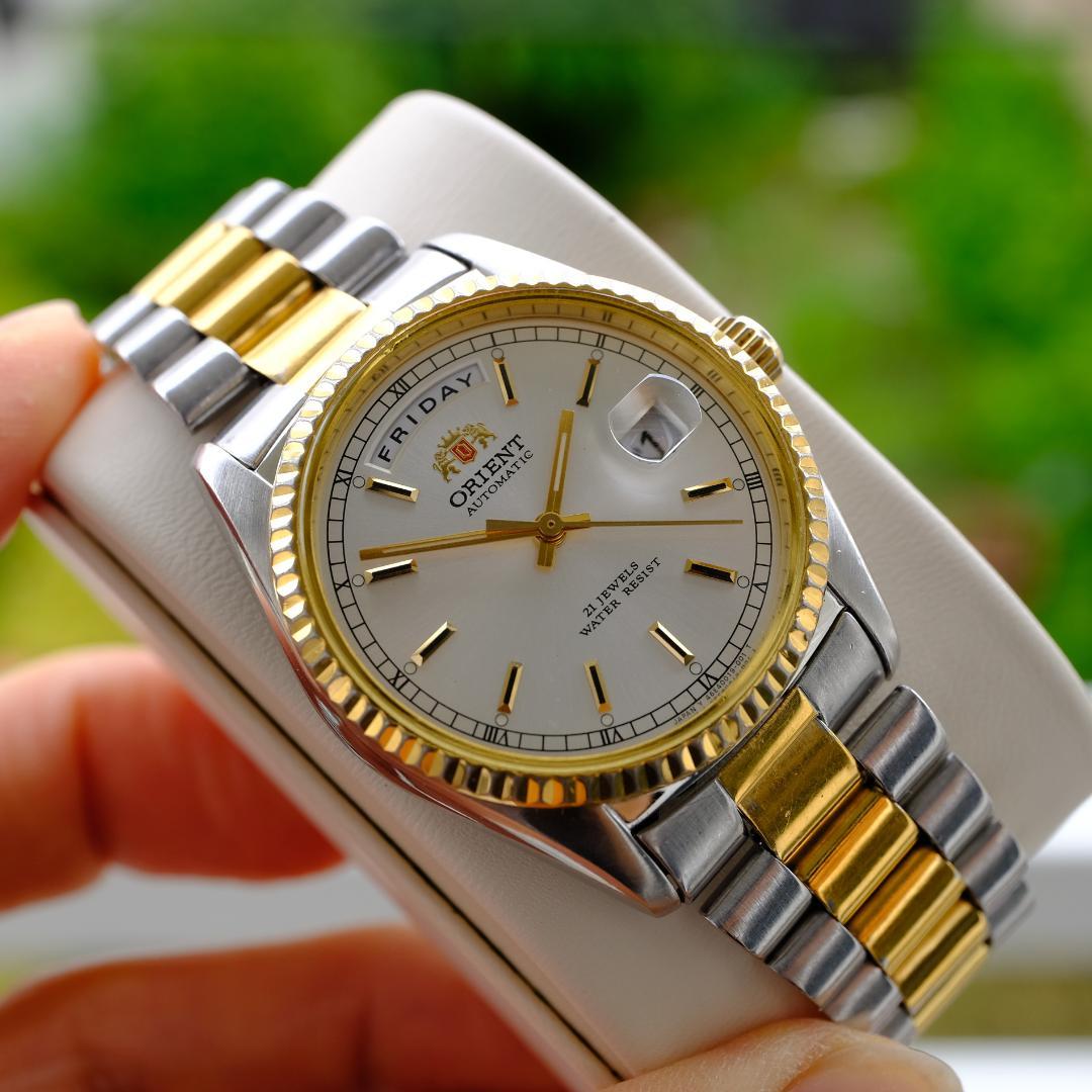 ORIENT President Day-Date Gold Automatic Men's Watch — Japanese
