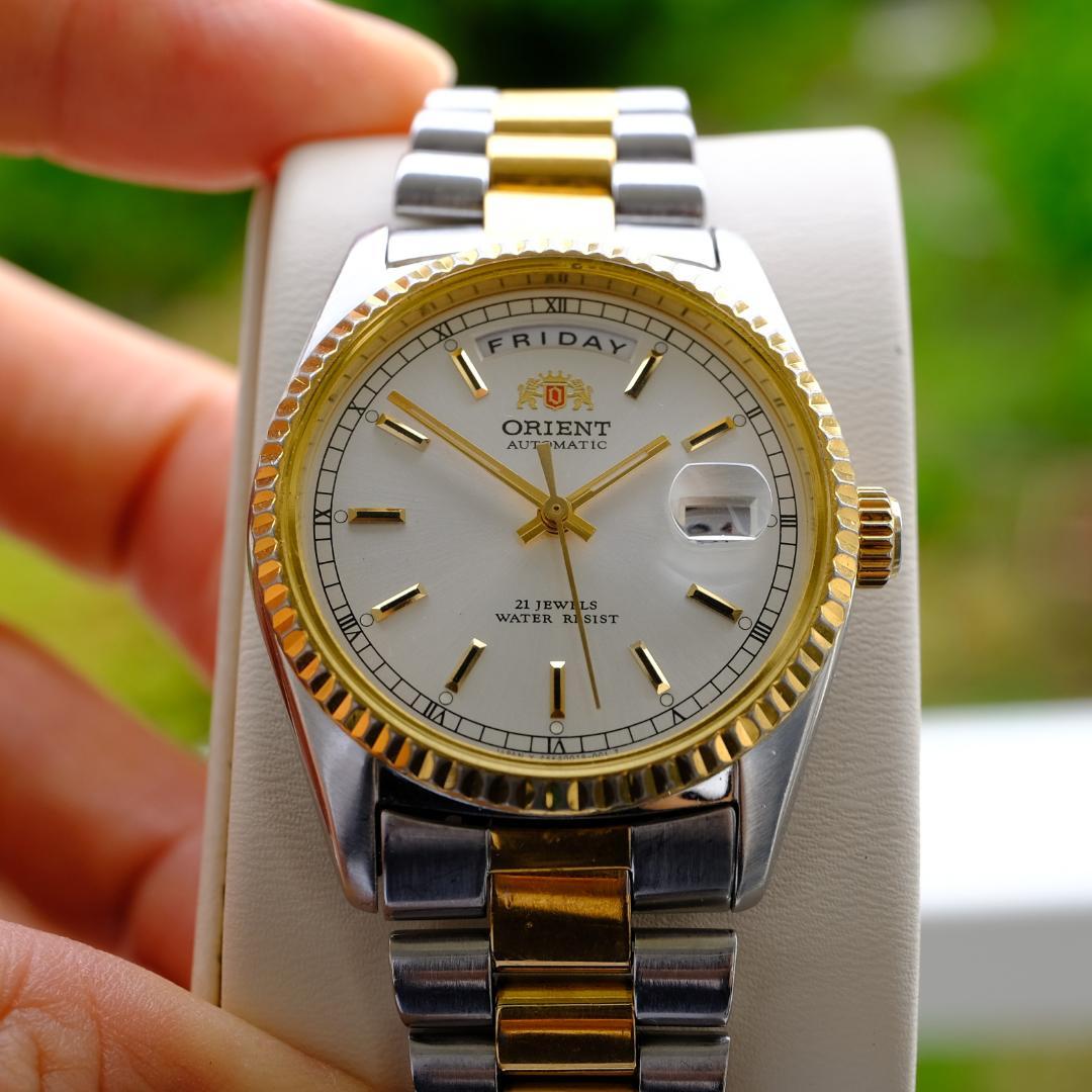 ORIENT President Day-Date Gold Automatic Men's Watch — Japanese
