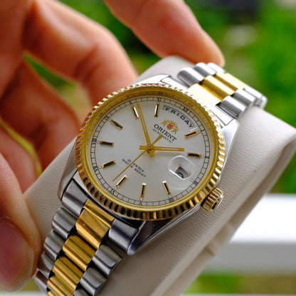 ORIENT President Day-Date Gold Automatic Men's Watch — Japanese