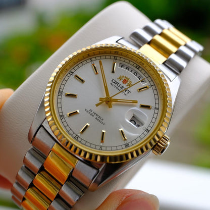 ORIENT President Day-Date Gold Automatic Men's Watch — Japanese