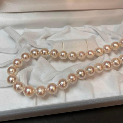Akoya white pearl necklace featuring pearls sized 8.5 to 8.8mm on a 42cm strand