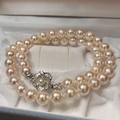 Akoya white pearl necklace featuring pearls sized 8.5 to 8.8mm on a 42cm strand