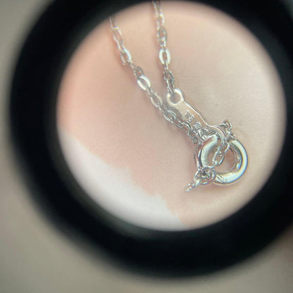 MIKIMOTO Heart Silver Pearl Necklace #684 featuring a silver heart pendant with pearl on a 40cm chain