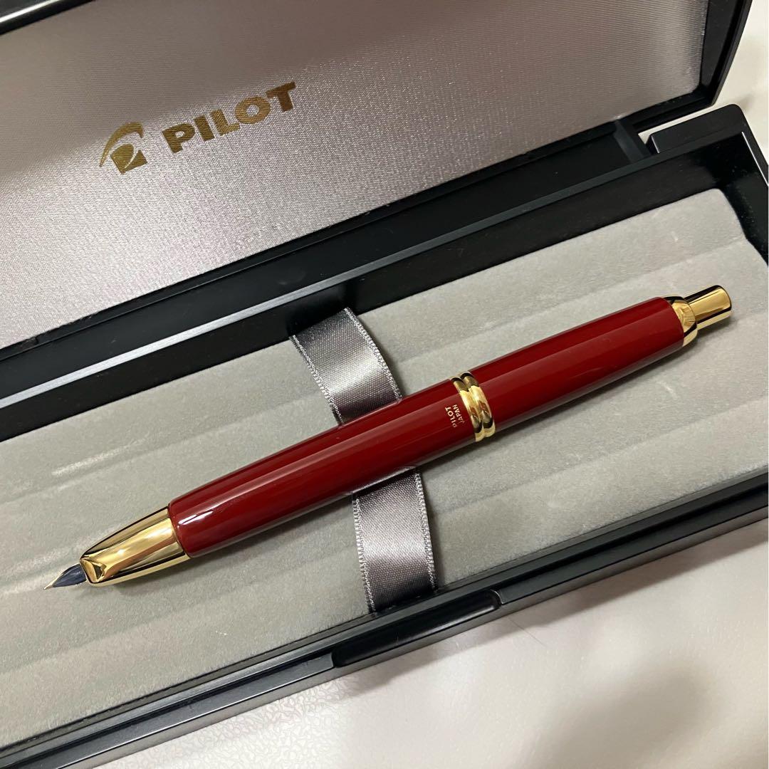 PILOT Capless Fountain Pen FC-15SR in red burgundy with gold trim and fine 18K nib