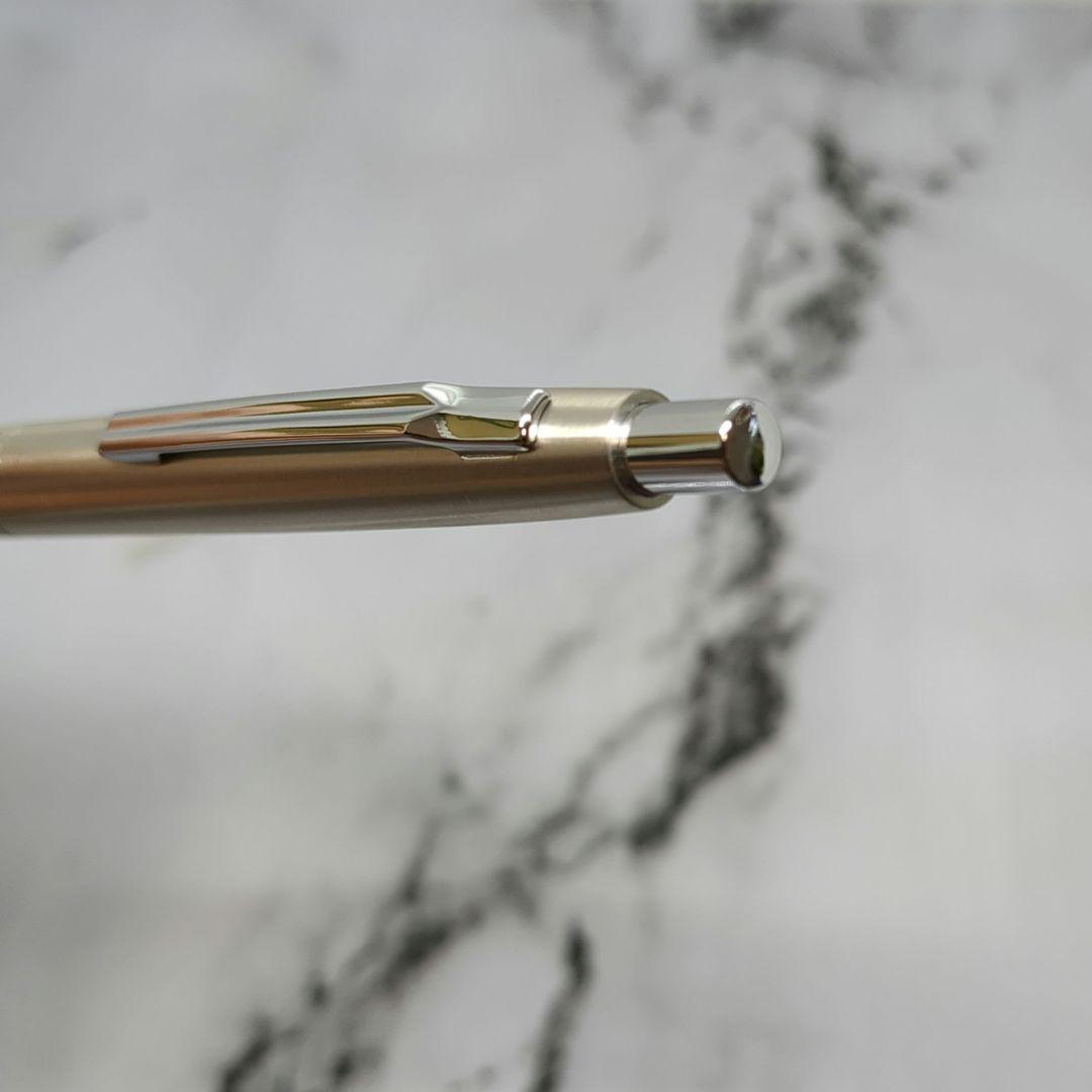 Pilot vintage 1970s push-button ballpoint pen with stainless steel body and straight metal clip