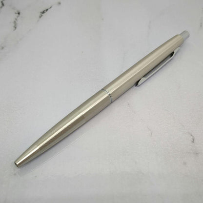 Pilot vintage 1970s push-button ballpoint pen with stainless steel body and straight metal clip