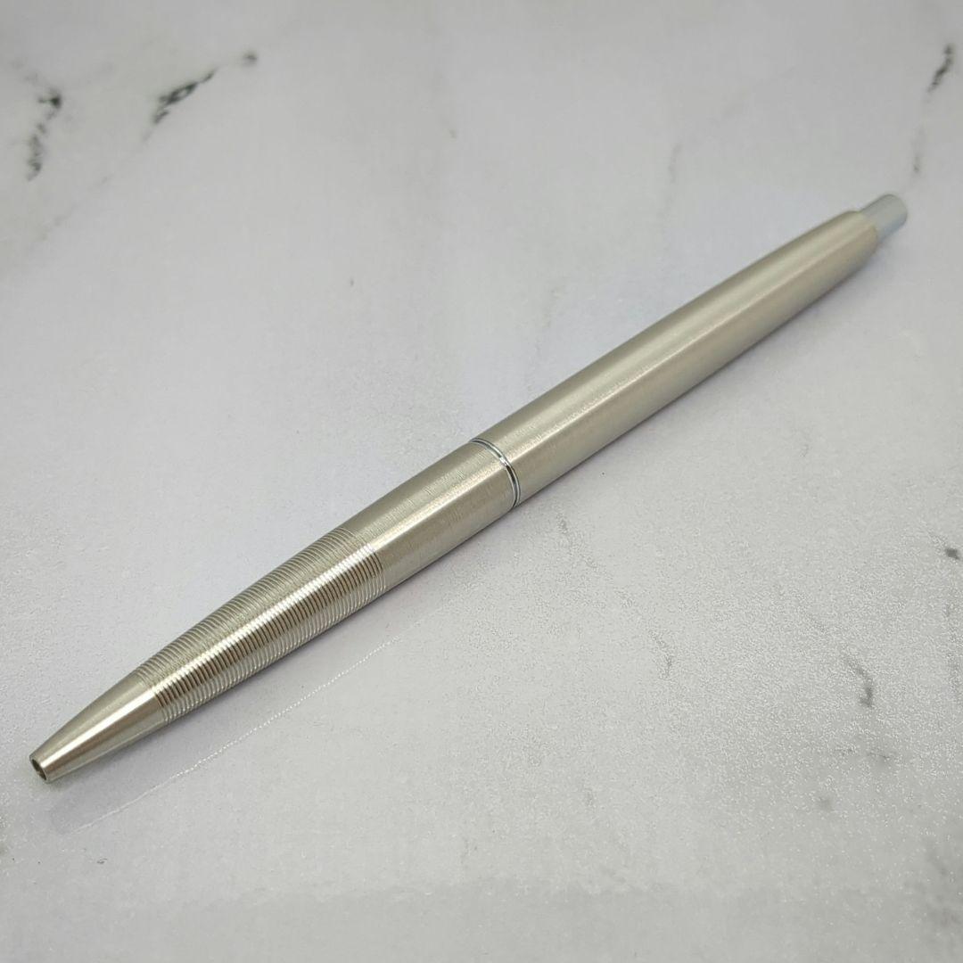 Pilot vintage 1970s push-button ballpoint pen with stainless steel body and straight metal clip