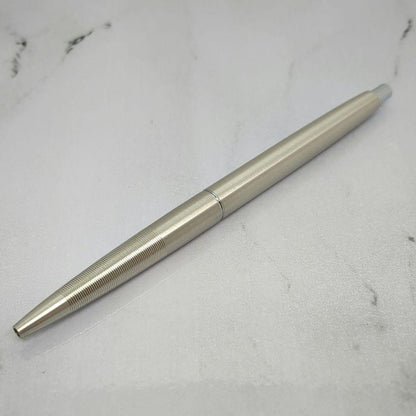 Pilot vintage 1970s push-button ballpoint pen with stainless steel body and straight metal clip