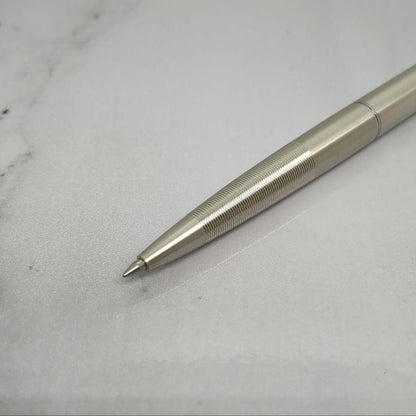 Pilot vintage 1970s push-button ballpoint pen with stainless steel body and straight metal clip