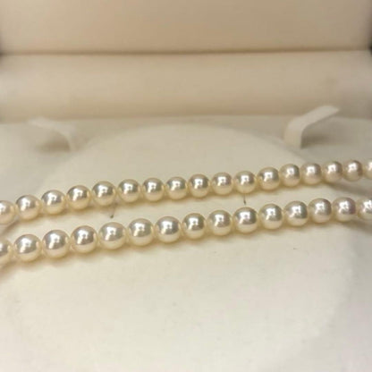 Tasaki Aoya white gold pearl necklace with 6.5mm pearls, 43 cm length