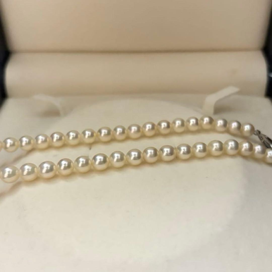 Tasaki Aoya white gold pearl necklace with 6.5mm pearls, 43 cm length