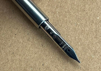 Pilot fountain pen with 18K 750 fine nib in black shown on a white background