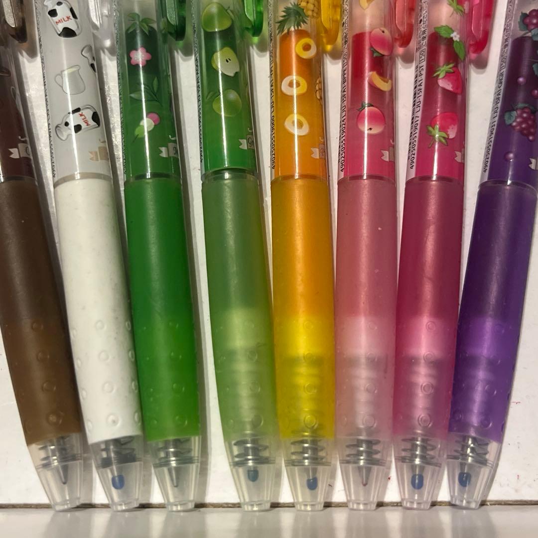 Pilot Juice Limited Edition ballpoint pen 8-piece set with brown, dark green, and light pink pens