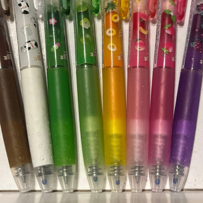 Pilot Juice Limited Edition ballpoint pen 8-piece set with brown, dark green, and light pink pens