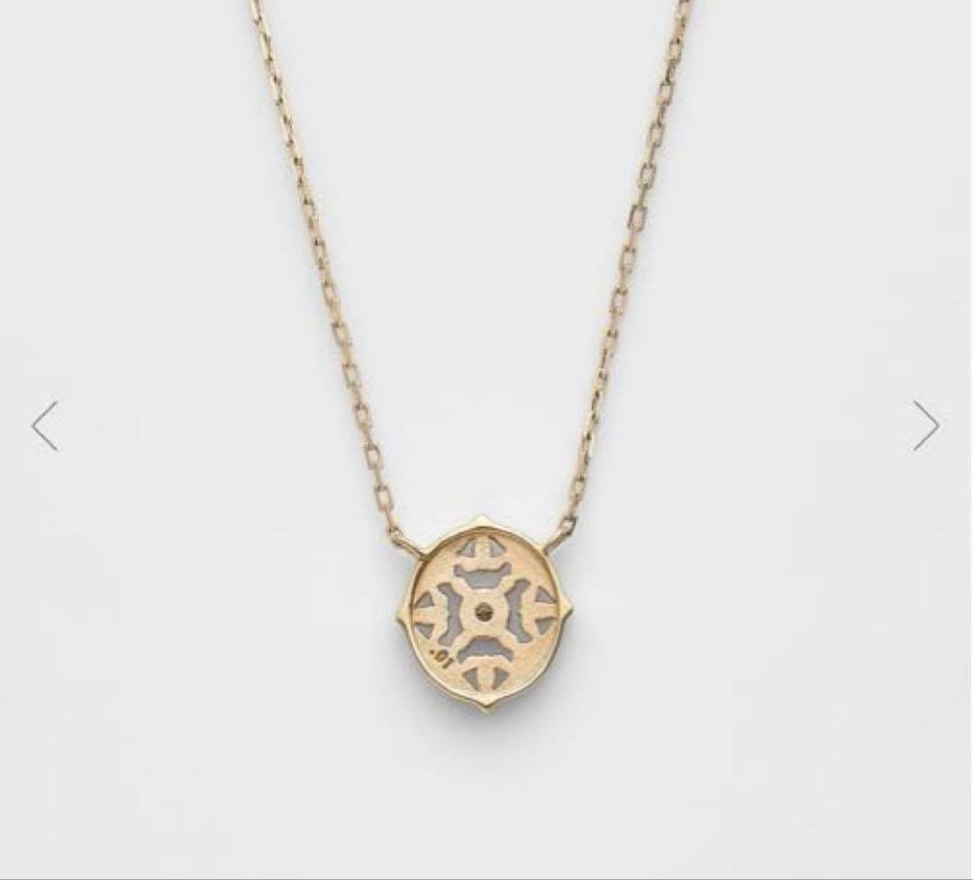 agete K10 gold necklace featuring a 0.01ct diamond pendant on delicate chain