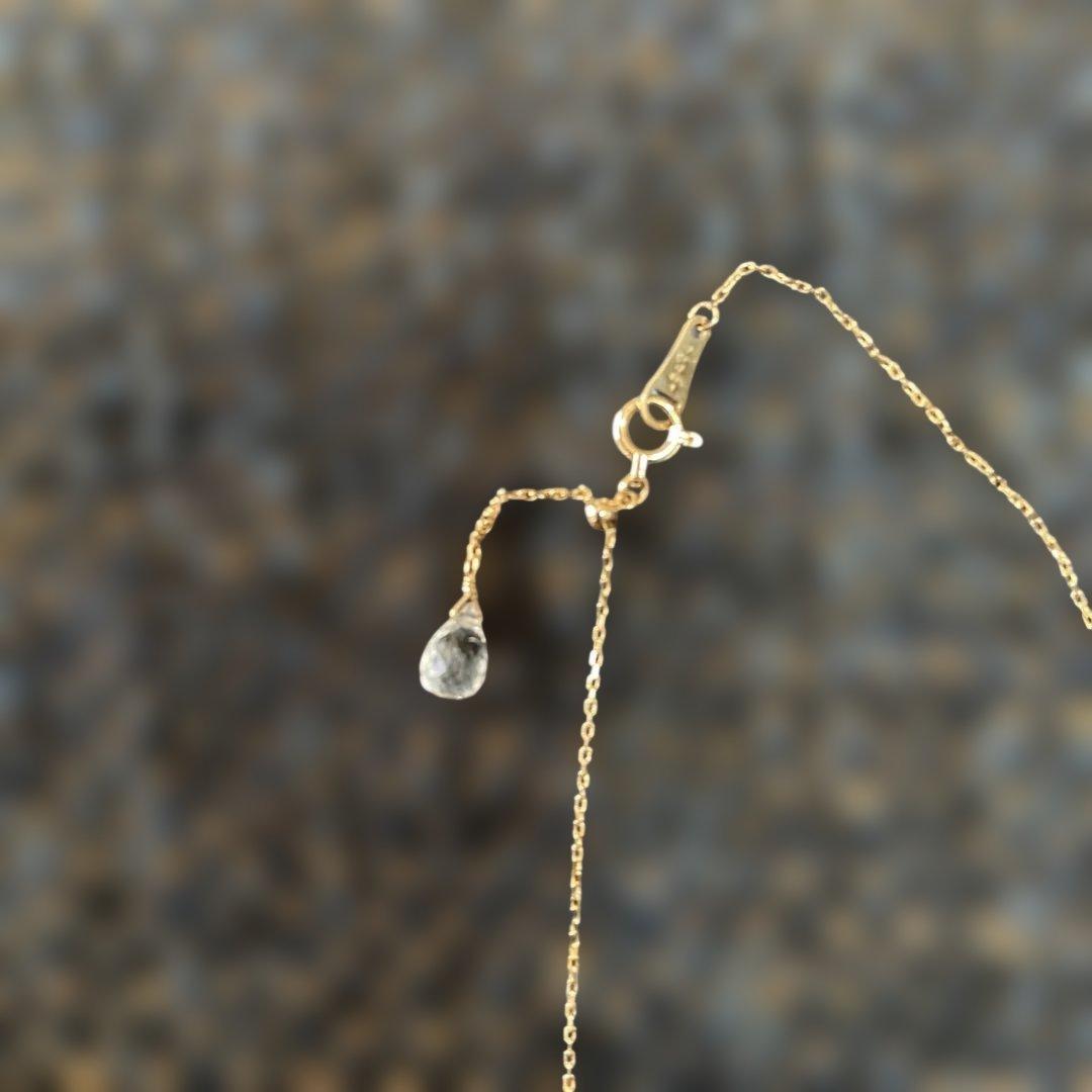 agete K10 necklace featuring a freshwater pearl with adjustable chain length and silver markings