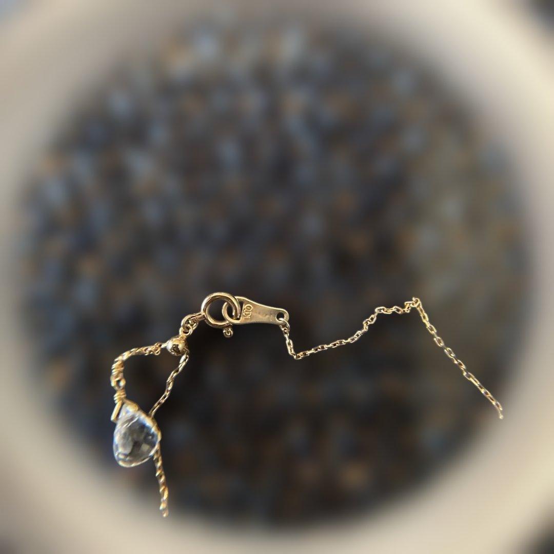 agete K10 necklace featuring a freshwater pearl with adjustable chain length and silver markings