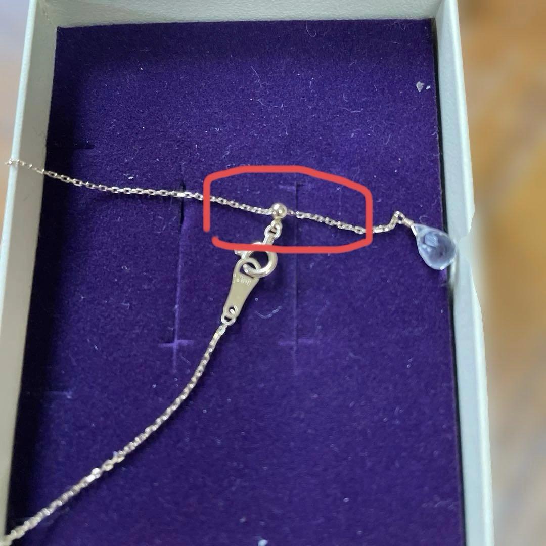agete K10 necklace featuring a freshwater pearl with adjustable chain length and silver markings