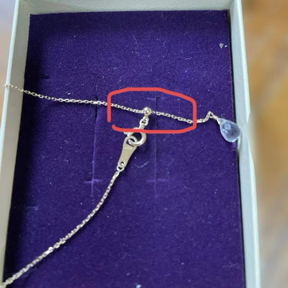 agete K10 necklace featuring a freshwater pearl with adjustable chain length and silver markings